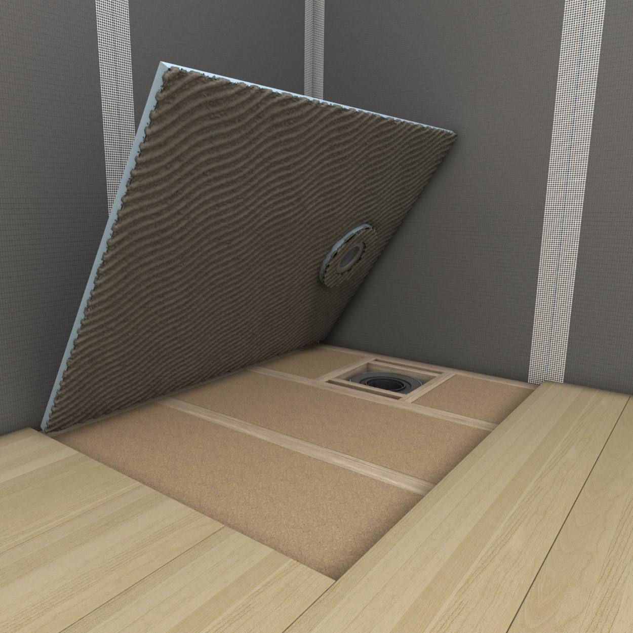 wedi Fundo Substructure Element for Point Drain
